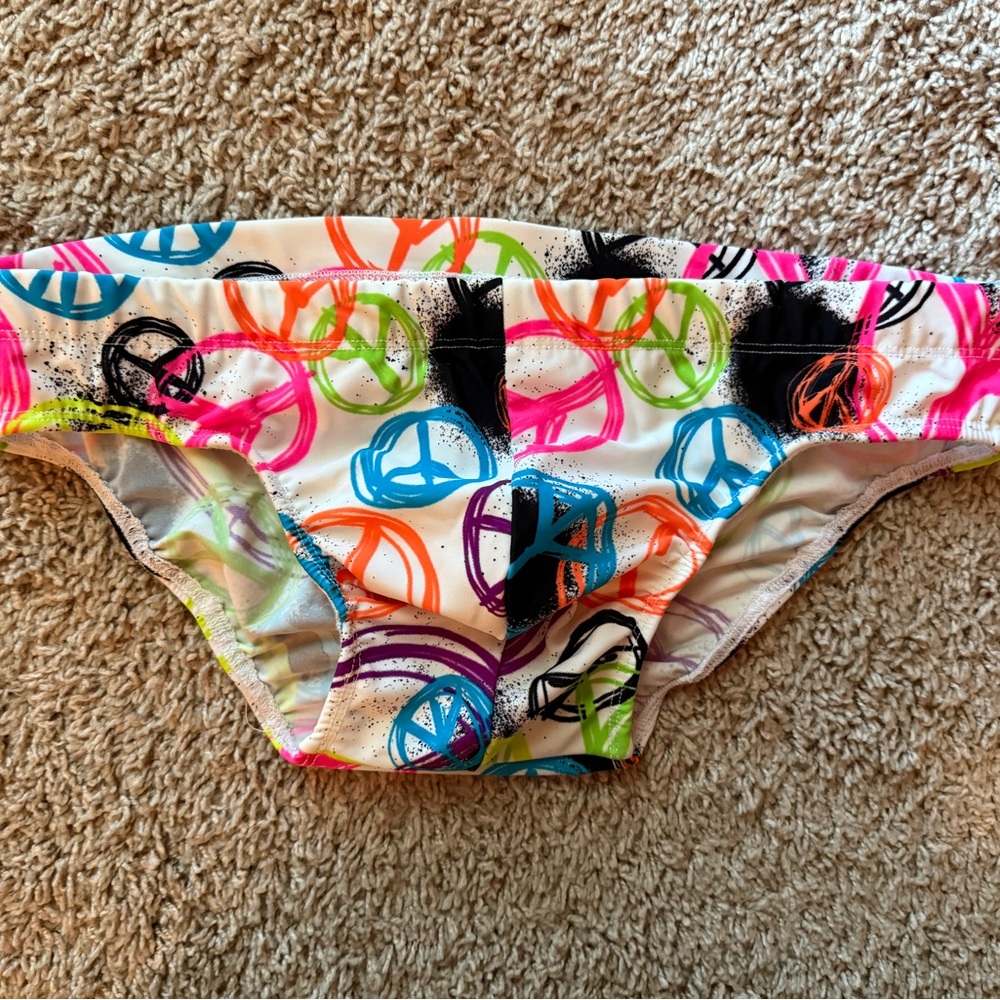 Colorful Peace Sign Mens Swim Briefs